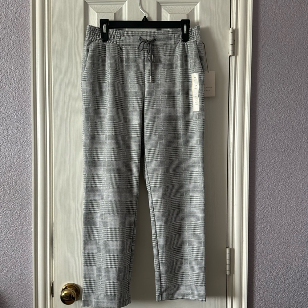 A New Day Gray plaid Drawstring Pant